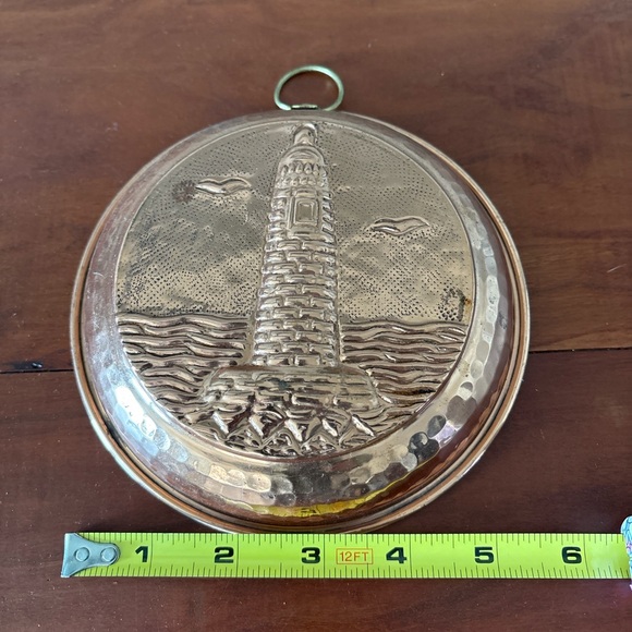 Vintage Solid Copper Lighthouse Mold | 6” Round | Nautical Coastal Wall Decor - Picture 5 of 6